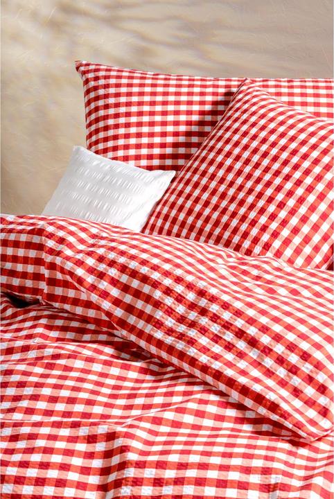 Image du produit Night Fashion Carreau rouge/blanc (Housse de couette, 160 x 210 cm)