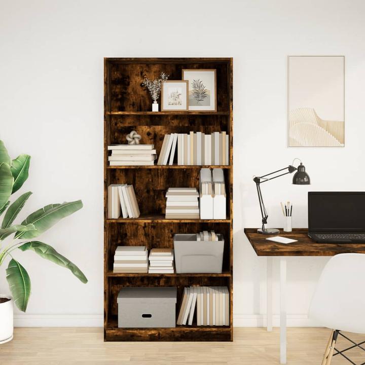 Immagine prodotto VidaXL Bücherregal Regal Standregal Büroregal Aufbewahrungsregal Räuchereiche (80 x 24 x 176 cm)