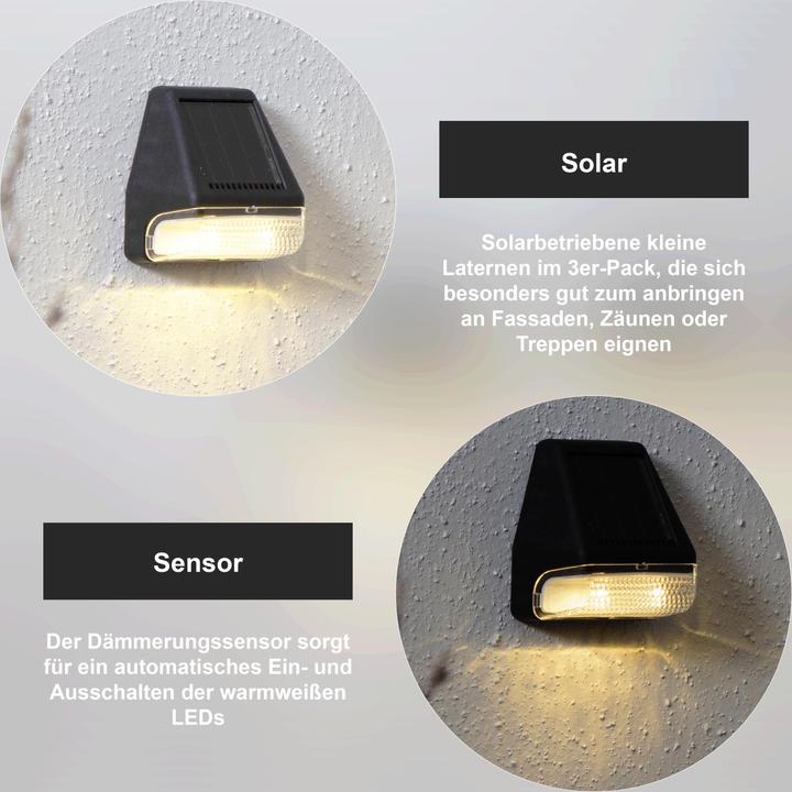 Produktbild Star Trading Solar Wand Laterne 3-p Wandy Mini (IP44)