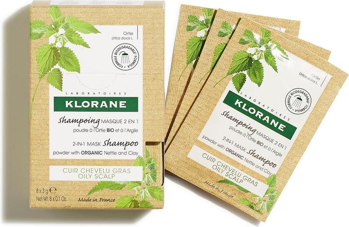 Klorane Maske Shampoo-Puder mit BIO-Brennnessel (24 ml, Flüssiges Shampoo)