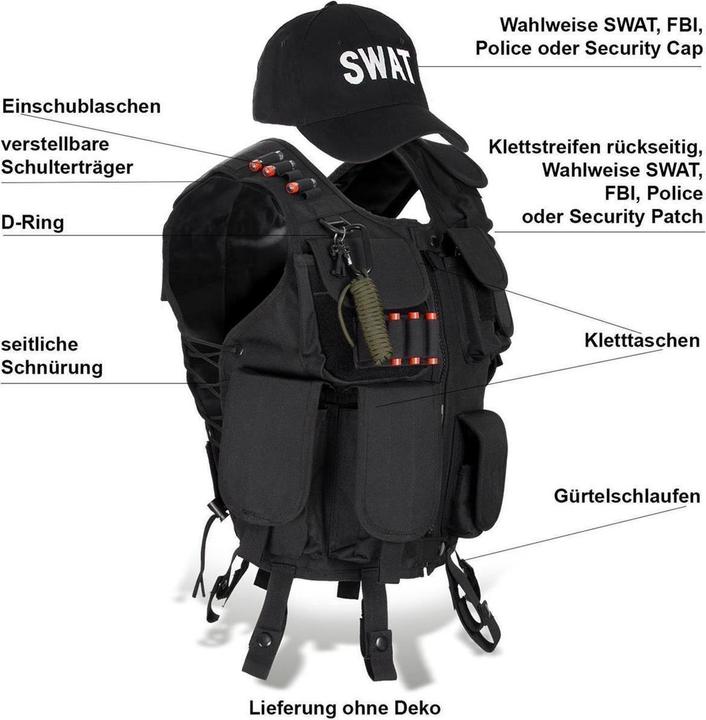 Produktbild Black Snake Kostüm mit Weste und Cap (S)