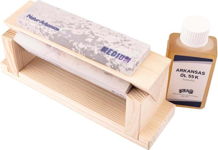 Actual product image Herbertz Wooden block with 3 whetstones