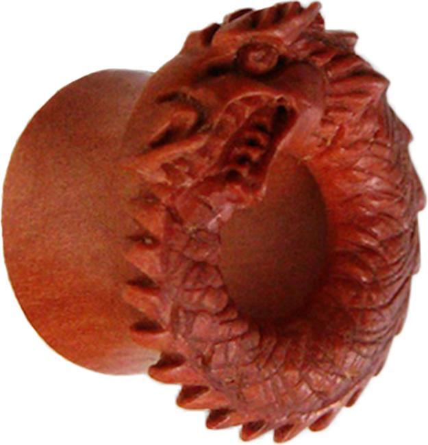 Star Piercing Flared Tunnel Wikingerschlange aus Sawo Holz (Organisch, ohne Messing)