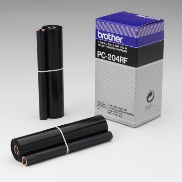 Inkadoo Brother PC204RF Thermal Transfer Roll 420 pages PU=4 Black Brother Fax 1010