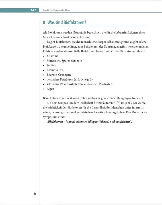 Actual product image Biofaktoren für gesundes Altern (German, Charles Hecht, 2024)