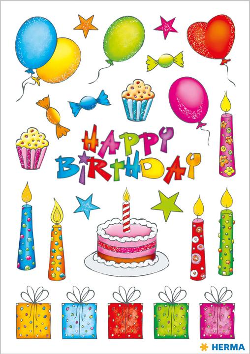 Actual product image HERMA Birthday stickers