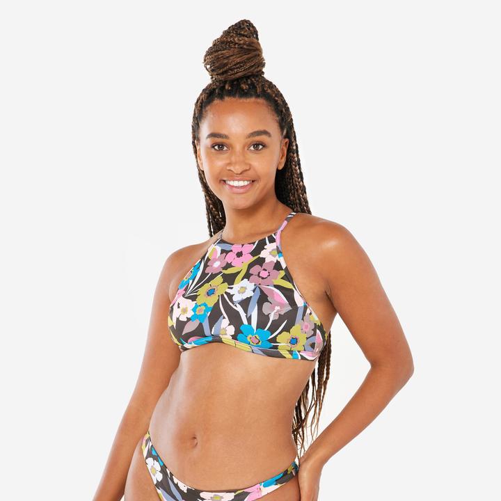Image du produit Olaian Haut de maillot surf brassière fleurie Femme - Andrea multicolore (80 D)