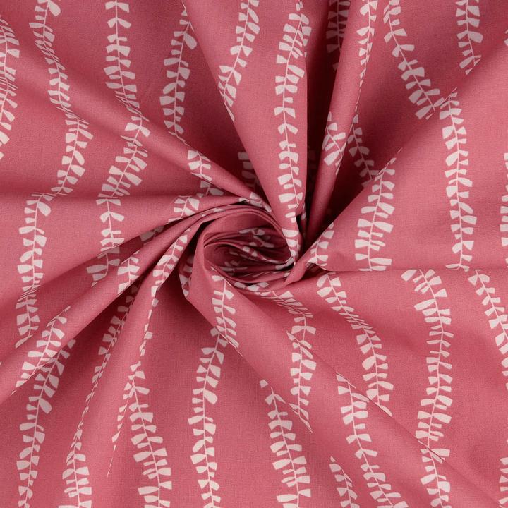 Actual product image Stoffrestposten Coated cotton - Vines Old Pink - Minimum selling quantity: 1 metre