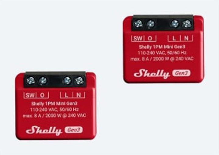 Actual product image Shelly 1PM Mini Gen3 x2 (Switch actuator)