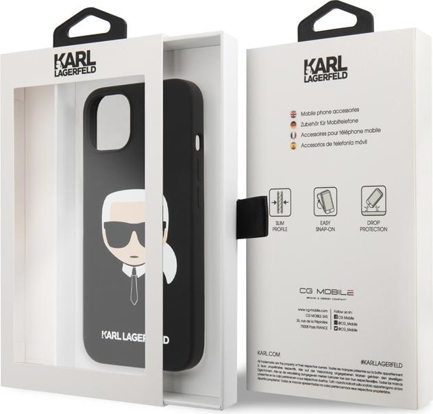 Image du produit Karl Lagerfeld KLHCP14MSLKHBK iPhone 14 Plus 6.7 "étui rigide noir / noir Silicone Karl's Head (Apple iPhone 14 Plus)