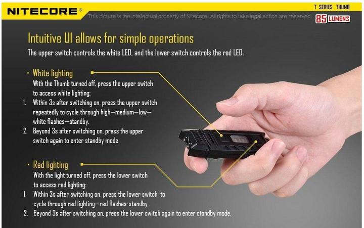Produktbild Nitecore Thumb (7.40 cm, 85 lm)