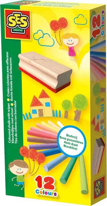 Produktbild Ses Bunte Kreide Mit Schwamm (Mehrfarbig, Multicolor, 12 x)