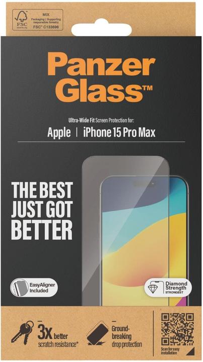 Produktbild PanzerGlass Screen Protector (1 Stück, Apple iPhone 15 Pro Max)