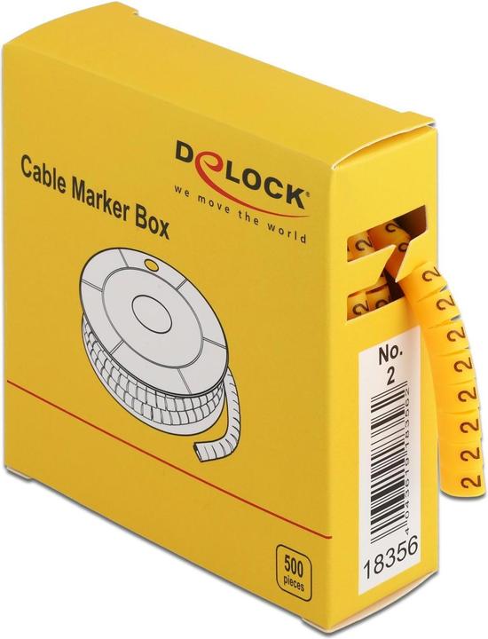 Produktbild Delock Kabelkennzeichnung Nr.2. gelb 500 Stück