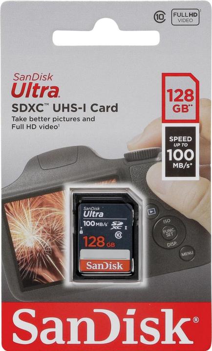 Produktbild SanDisk memory card 128GB SDXC Ultra 100 MB/s (128 GB, SDXC, U3, UHS-I)