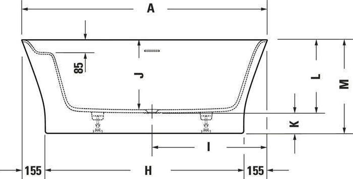 Produktbild Duravit Badewanne CAPE COD 1900x900 1 RS Ecke rechts weiss (205 l, 190 cm, 90 cm)
