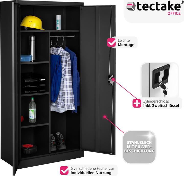 Produktbild tectake Aktenschrank (180 x 80 x 40 cm)