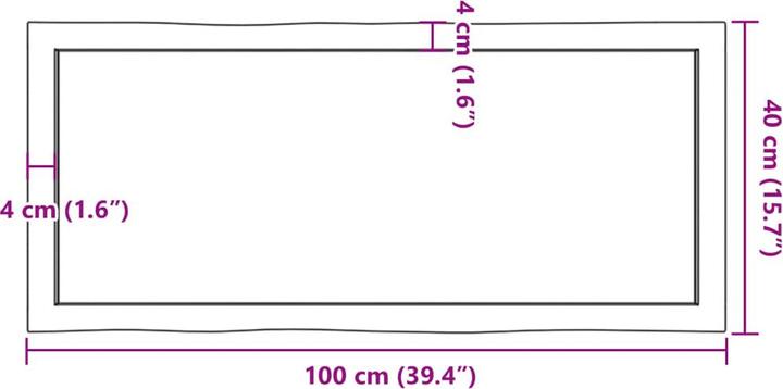 Image du produit VidaXL Tischplatte 100x40x6 cm Massivholz Eiche Behandelt (100 x 40 x 6 cm)