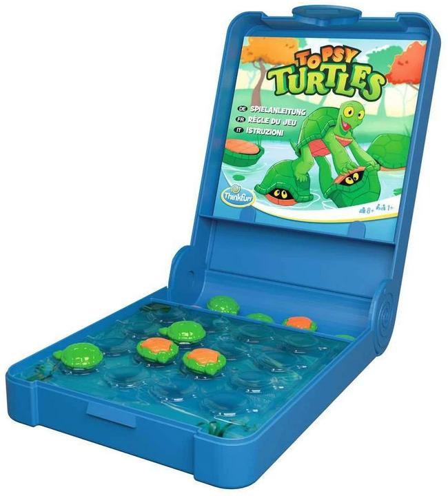 Produktbild Ravensburger ThinkFun 76576 - Flip N' Play Topsy Turtles - das Reise-Logikspiel, für Kinder und Erwachsene ab 8 (Deutsch, Französisch, Italienisch)