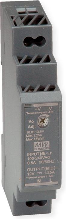 Immagine prodotto MeanWell DR-15-12 Alimentazione su guida DIN 15W 12V DC (Alimentatore)