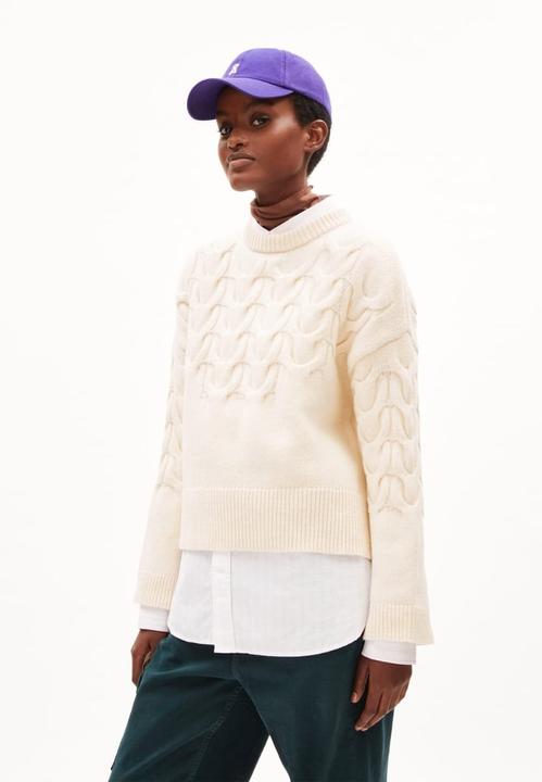 Actual product image Armedangels Alaania Pullover Stand-Up Collar Oatmilk (M)