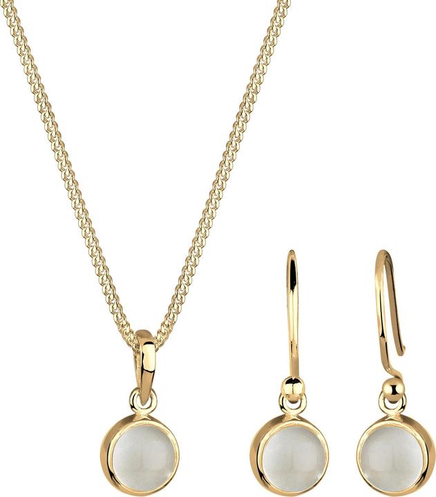 Elli Edelstein Ohrhänger, Edelsteinkette (925 Sterling Silber)