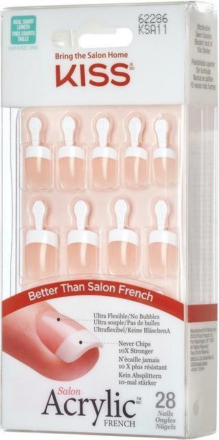 Image du produit KISS Ongles français en acrylique de Salon - Rumour Mill (Set, Ongles artificiels, Beige, Blanc)