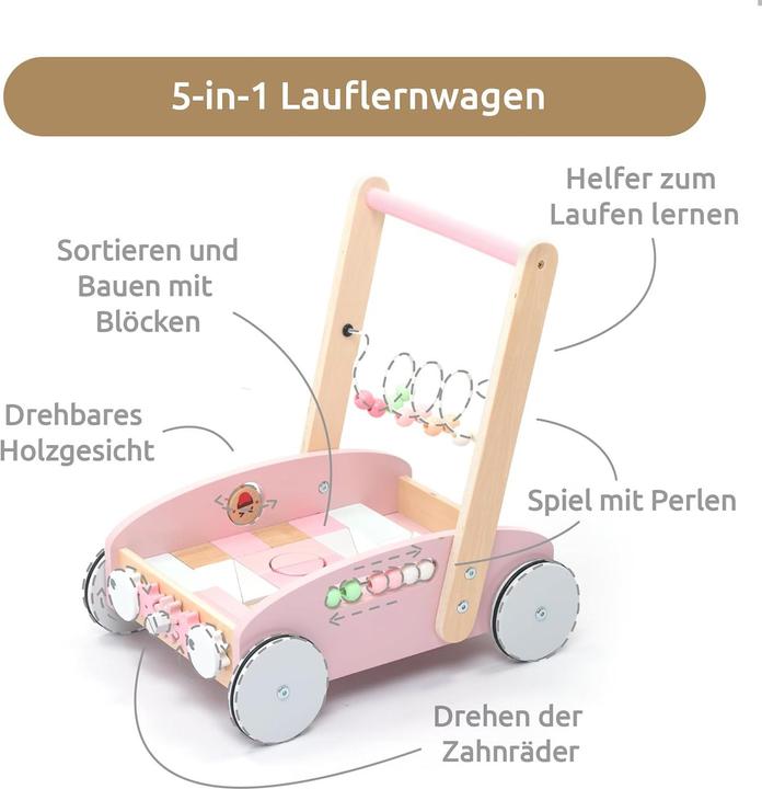 Produktbild UMU Holz 5-In-1 Lauflernwagen