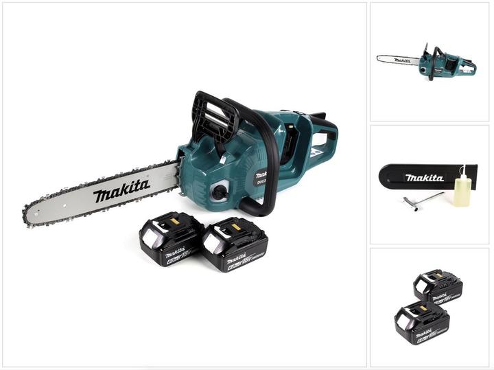 Immagine prodotto Makita DUC 355 G2 Motosega a batteria 36V (2x18V) Brushless 35 cm + 2x Batterie 6,0 Ah - senza (Sega a catena a batteria)