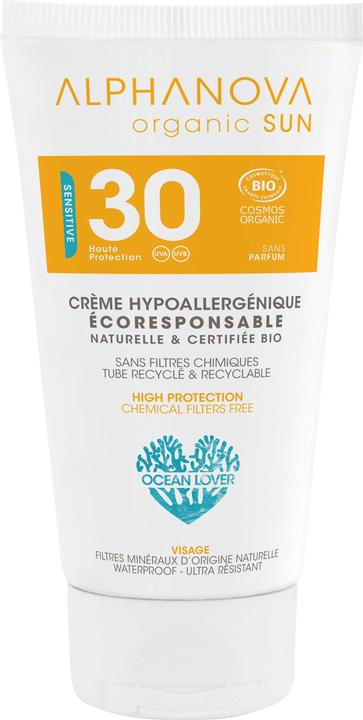 Produktbild Alphanova SUN Creme Bio hypoallergen SPF30+ ohne Parfum Creme (Sonnencreme Gesicht, SPF 30, 50 ml, 500 g)