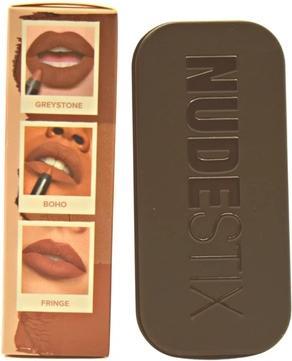 Nudestix Mini 90's Nude Lips 3-Piece Kit Magnetic Matte Lip Color in Greystone and Boho, and Intense Matte Li