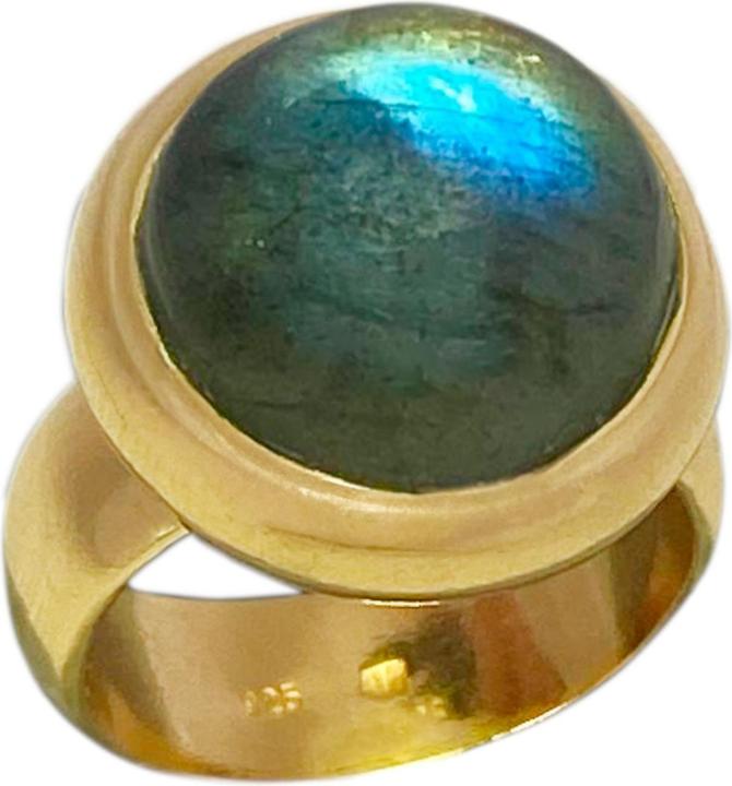 Image du produit Steinkult Bague en argent doré avec pierre labradorite "Aurora (54, Argent 925)