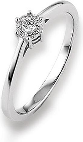 Actual product image Natsumi Schmuck Diamond Ring White Gold 18K/750 0.04 ct G si (51, 750/18 K Gold)