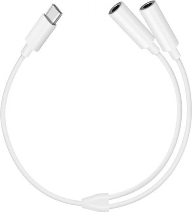 Image du produit PowerGuard Câble USB-C vers 2x 3.5mm casque femelle AUX (Jack 3.5mm, Jack 3.5mm)