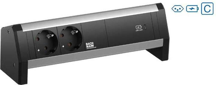 Image du produit Bachmann Multiprise de table DESK 1, 2x T13, 1x USB C, 1x Custom (2 x, Type 13, USB-A, USB-C)