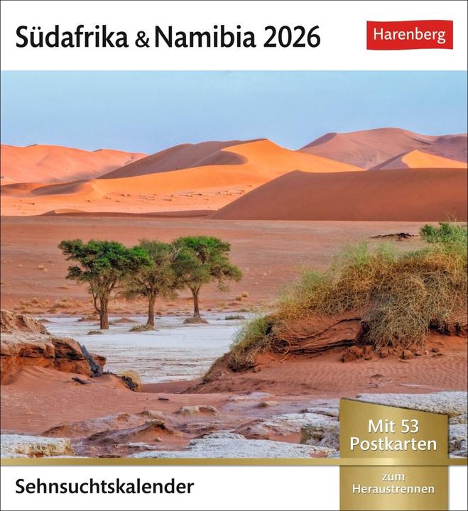 Actual product image Harenberg Südafrika & Namibia Sehnsuchtskalender 2026 - Wochenkalender mit 53 Postkarten (German)