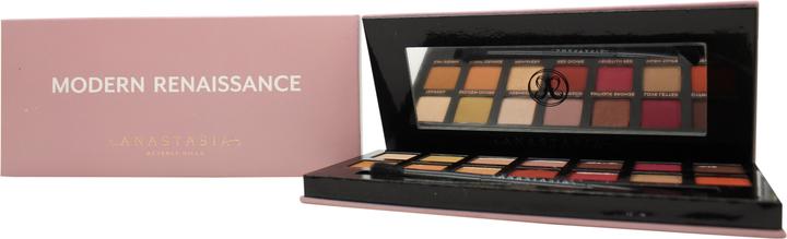 Actual product image Anastasia Beverly Hills Modern Renaissance (Cyprus Umber, Tempera, Golden ochre, Vermeer, Buon Fresco, Antique Bronze, Love Letter, Realgar, Warm taupe, Venetian red, Red Ochre, Primavera, Burnt Orange, Raw Sienna)