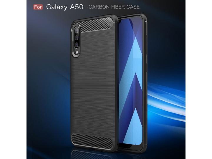 Actual product image Screenguard Samsung Galaxy A50 Cover Carbon Brushed Soft TPU (Samsung Galaxy A50)