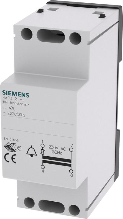 Actual product image Siemens Bell transformer 14VA Primary 230240V AC 50Hz Secondary 8V 12V 24V