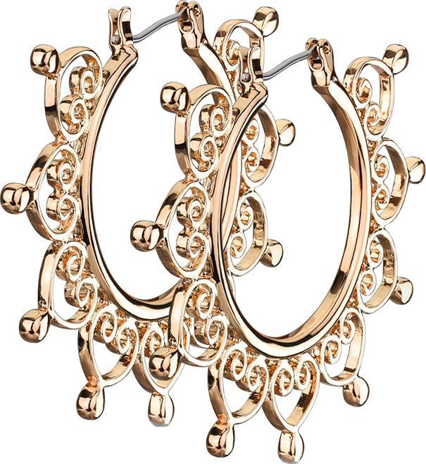 Produktbild Star Piercing Ohrring rosegold filigrane Herzen (Chirurgenstahl 316L, Messing)
