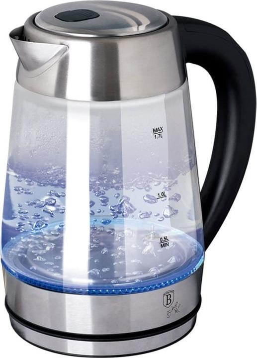 BerlingerHaus Bouilloire en verre 1.7L Pied rotatif 360° Acier chromé (1.70 l)