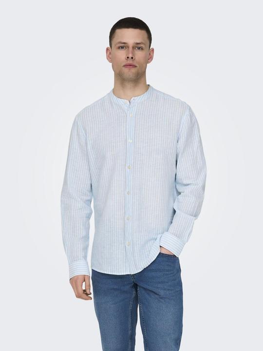 Produktbild Only & Sons Onscaiden Ls Mao Stripe Linen Shirt Noos Hemd (L)