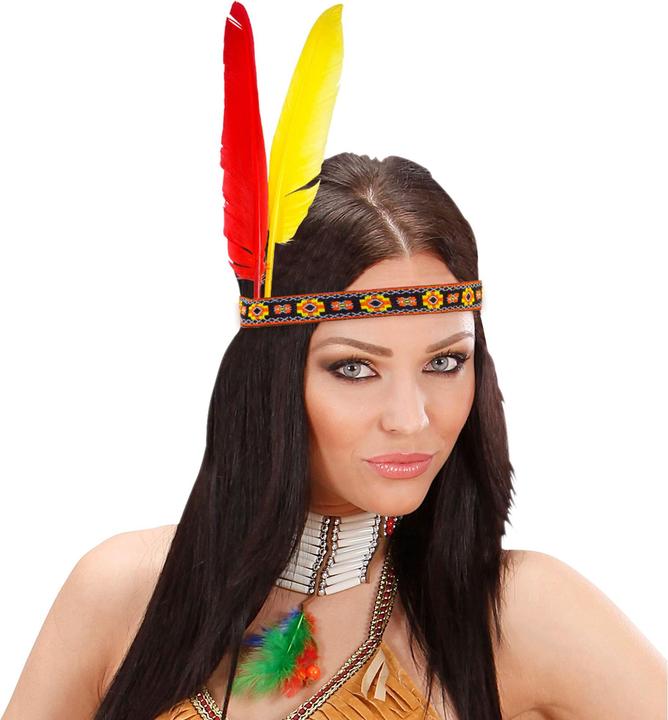 Actual product image Magni NET TOYS Indian hair band with 2 feathers Indian jewellery hair jewellery warrior feather jewellery