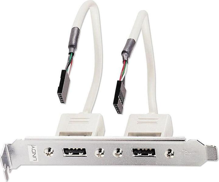 Produktbild Lindy USB Cable internal/external with slotbracket (0.20 m, USB 2.0)