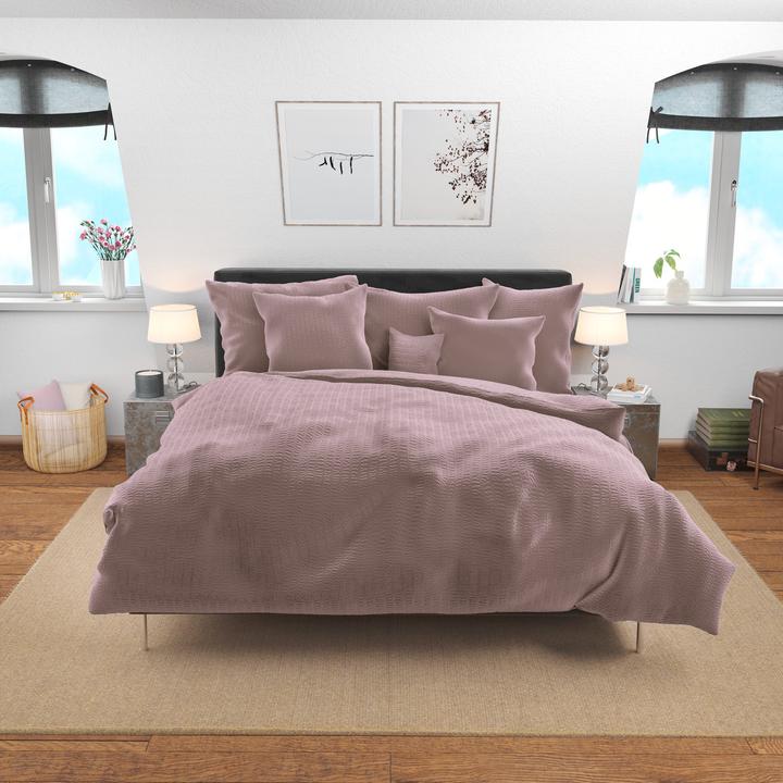 Immagine prodotto Lotus Bettwaren Biancheria da letto in raso Seersucker uni (Copripiumino, 160 x 210 cm)