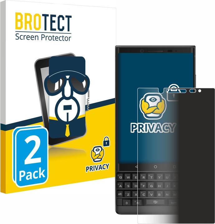 Productafbeelding BROTECT Anti-spionnetje privacyfolie Beschermfolie tegen blauw licht (2 Stuk, Blackberry KEY2)