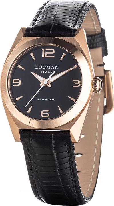 Produktbild Locman Italy Damenuhr Stealth Lady schwarz/rosé PVD Ref. 0804 (Uhr mit Schmuckstein)