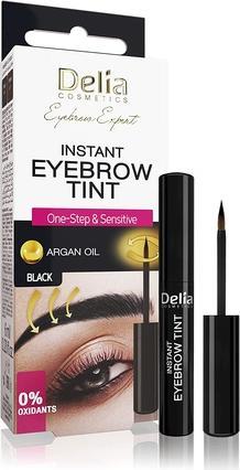 Delia Cosmetics Eyebrow Expert Instant Eyebrow Tint Black mit Arganöl 6ml - 20 Anwendungen (6 ml)