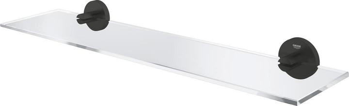 Actual product image Grohe Start QuickFix glass shelf, length 530mm (drilling distance 380mm), glue or drill, matt black