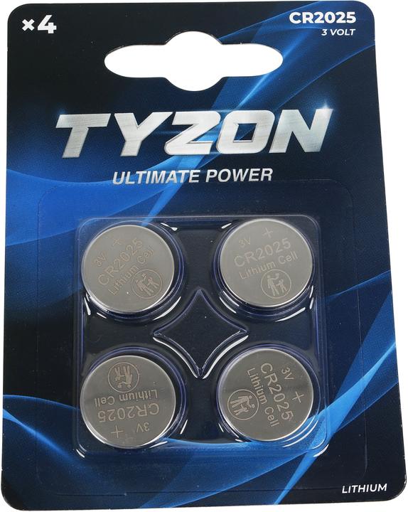Produktbild Tyzon CR2025 Lithium batterier, 4 stk. (4 Stk., CR2025, 220 mAh)